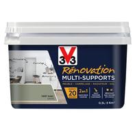 Peinture rénovation multi-supports - V33 - Vert kaki - Satiné - 0,5 L - Séchage rapide