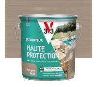 V33 Saturateur bois extérieur Bois grisé mat - Pour terrasses et mobilier de jardin - Haute résistance eau chlorée, UV et graisse - Sans essuyage et non glissant - Résine d'origine végétale - 2,5L