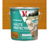 V33 Saturateur bois extérieur Chêne clair mat - Pour terrasses et mobilier de jardin - Haute résistance eau chlorée, UV et graisse - Sans essuyage et non glissant - Résine d'origine végétale - 2,5L