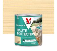 V33 Saturateur Bois extérieur Naturel mat - Pour terrasses et mobilier de jardin - Haute résistance eau chlorée, UV et graisse - Sans essuyage et non glissant - Résine d'origine végétale - 0,75L