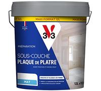 V33 SOUS-COUCHE PLAQUE DE PLATRE, Préparation avant peinture et papier peint, Blanc mat, 12L