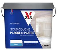 V33 SOUS-COUCHE PLAQUE DE PLATRE, Préparation avant peinture et papier peint, Blanc mat, 5L