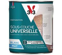 V33 SOUS-COUCHE UNIVERSELLE, Préparation avant peinture et papier peint, multi-supports, Blanc mat, 2,5L