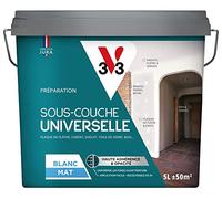 V33 SOUS-COUCHE UNIVERSELLE, Préparation avant peinture et papier peint, multi-supports, Blanc mat, 5L