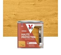 V33 Vernis bois extérieur Chêne clair satin - Haute Protection - Haute résistance rayures et UV - Anti-goutte et tendu bon - Ecolabel - 0,5L