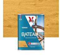 V33 Vernis bois extérieur Chêne clair satin - Vernis bateau - Protection extrême UV et sels marins - Résistance aux écarts de températures - Ecolabel -1L