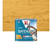 V33 Vernis bois extérieur Chêne clair satin - Vernis bateau - Protection extrême UV et sels marins - Résistance aux écarts de températures - Ecolabel - 0,5L