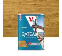 V33 Vernis bois extérieur Chêne moyen satin - Vernis bateau - Protection extrême UV et sels marins - Résistance aux écarts de températures - Ecolabel - 1L