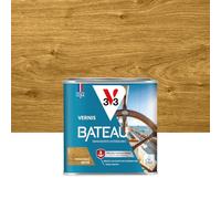 V33 Vernis bois extérieur Chêne moyen satin - Vernis bateau - Protection extrême UV et sels marins - Résistance aux écarts de températures - Ecolabel - 0,5L