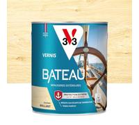 V33 Vernis bois extérieur Incolore brillant - Vernis bateau - Protection extrême UV et sels marins - Résistance aux écarts de températures - Ecolabel - 2,5L