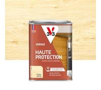 V33 Vernis bois extérieur Incolore satin - Haute Protection - Haute résistance rayures et UV - Anti-goutte et tendu bon - Ecolabel - 1L