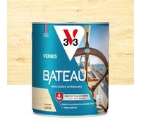 V33 Vernis bois extérieur Incolore satin - Vernis bateau - Protection extrême UV et sels marins - Résistance aux écarts de températures - Ecolabel - 2,5L