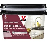 V33 Vernis Cuisine et Bain Protection Plan de Travail Incolore Satin 375ml