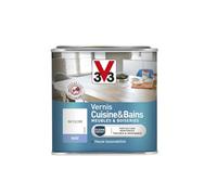 V33 Vernis intérieur cuisine & bains meubles et boiseries, Incolore mat 0,5L