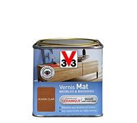 V33 Vernis intérieur Mat meubles & boiseries, Acajou clair 0,5L