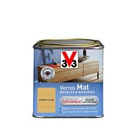 V33 Vernis intérieur Mat meubles & boiseries, Chêne clair 0,5L