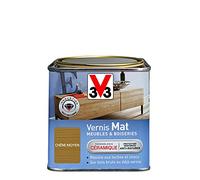 V33 Vernis intérieur Mat meubles & boiseries, Chêne moyen 0,5L