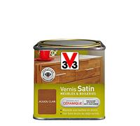 V33 Vernis intérieur Satin meubles & boiseries, Acajou clair 0,5L