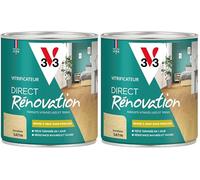 V33 Vitrificateur parquets, Direct Rénovation, Incolore Satin 0,75L (Lot de 2)