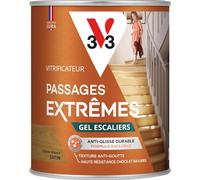 V33 Vitrificateur parquets passages extrêmes Gel escaliers, Chêne moyen Satin, 0,75L