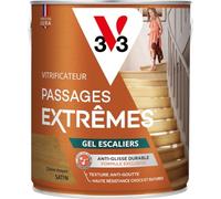 V33 Vitrificateur parquets passages extrêmes Gel escaliers, Chêne moyen Satin, 2,5L