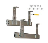 V3VOGUE Coulisse À Billes 300 350 400mm Bureau Clavier Tiroir Plateau Glissières, pour Montage sous Le Bureau, Réglable en Hauteur, en Acier Argentée, Tiroir Meuble Rail Coulissante