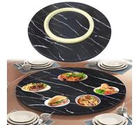 V3VOGUE Plateau De Service Rotatif Lazy Susan En Bois Rond, Ø 120cm Grand Plateau Tournante Pour Table À Manger, Assiette De Service 360° Rotative, Avec Roulement Silencieux
