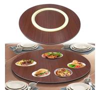 V3VOGUE Plateau De Service Rotatif Lazy Susan En Bois Rond, Ø 77cm Grand Plateau Tournante Pour Table À Manger, Assiette De Service 360° Rotative, Avec Roulement Silencieux(Red-brown,Ø77cm