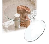 V3VOGUE Plateau De Table en Verre Trempé pour Tables De Jardin/Tables Basses, Ø35 55 75 100cm Dessus De Table Ronde Verre Trempé, Stables Et Résistantes Aux Chocs, Plat Bords Polis(35cm)