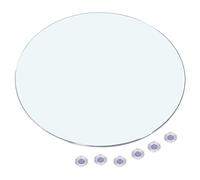 V3VOGUE Plateau en Verre Rond Diamètre 35cm-100cm, Tableau De Table en Verre Trempé Robuste, Transparent, Épaisseur 9 Mm, Plaque De Table en Verre pour Meubles DIY Et Table De Jardin