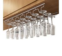 V3VOGUE Support À Verre Vin Inversé, Porte-Verres À Pied Suspendu avec 3/4/5/6/7/8 Rails, Wine Glass Holder, Porte-Verres Stemware pour Armoires À Vin, Bars, Cuisines (Row : 7Row, Size : Width: 28cm)