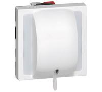 Legrand Interrupteur à tirage va-et-vient Mosaic, 2 modules, blanc brillant, connexion rapide