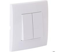 Zenitech Va et Vient Double encastré + Plaque de Finition Kalya - Blanc