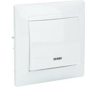 Zenitech Interrupteur va-et-Vient encastré Zyna + Voyant, Blanc | Interrupteur va-et-vient encastré Zyna + voyant, finition blanche