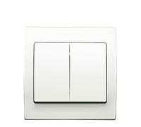 Va et Vient + Poussoir Blanc Delta Iris + Plaque basic Blanc