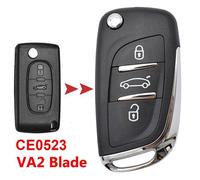 VA2 CE0523 Coque de clé pliant télécommande à 3 bouton Pour Peugeot 308 207 307 3008 5008 807 Expert Citroën C2 C3 C3 Picasso C8