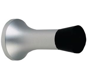 Vachette Butée de Plinthe 4080 - Utilisation sur Porte d'Intérieur - Bonne Force de Retenue - Corps en Aluminium, Ruban Amortisseur en Élastomère Absorbant les Chocs - Installation Murale - Argent