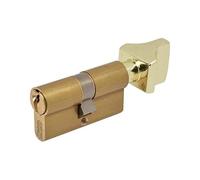 Vachette Cylindre de Serrure Mécanique FIRST pour Porte - à Bouton 30x30mm - Mécanisme 5 Goupilles Sécurisé - 3 Clés - Installation Facile - Garantie 2 Ans - Finition Laiton