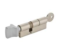 Vachette Cylindre de Serrure Mécanique FIRST pour Porte - à Bouton 30x30mm - Mécanisme 5 Goupilles Sécurisé - 3 Clés - Installation Facile - Garantie 2 Ans - Finition Nickelée