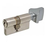 Vachette Cylindre de Serrure Mécanique FIRST pour Porte - à Bouton 30x40mm - Mécanisme 5 Goupilles Sécurisé - 3 Clés - Installation Facile - Garantie 2 Ans - Finition Nickelée