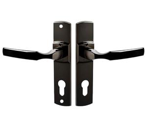 Vachette Ensemble de Poignée de Porte sur Plaque ARTIS - Version Clé I pour Porte d'Entrée, Cave, Abris de Jardin à Cylindre - Entraxe 165 mm - en Zamak Résistant - Garantie 10 Ans - Diamant Noir