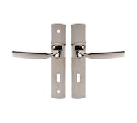 Vachette Ensemble de Poignée de Porte sur Plaque ARTIS - Version Clé L pour Porte de Chambre et Bureau - Entraxe 195 mm - Matériau Zamak Résistant - Garantie 10 Ans - Finition Platine