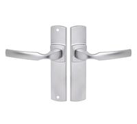 Vachette Ensemble de Poignée de Porte sur Plaque ARTIS - Version Clé L pour Porte de Chambre et Bureau - Entraxe 165 mm - Matériau Zamak Résistant - Garantie 10 Ans - Finition Chrome Velours