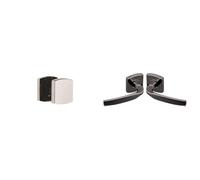 Vachette - Jeu de Rosaces 6425 Aveugle + Poignée de Porte ARTIS - Béquille et Rosace Carrée Solidarisées Bec de Cane - Finition Diamant Noir - Garantie 10 Ans