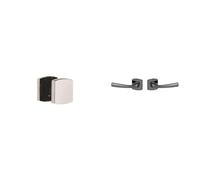 Vachette - Jeu de Rosaces 6425 Aveugle + Poignée de Porte MUZE - Béquille et Rosace Carrée Solidarisées Bec de Cane - Finition Diamant Noir - Garantie 10 Ans