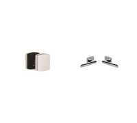 Vachette - Jeu de Rosaces 6425 Aveugle + Poignée de Porte SCULT - Béquille et Rosace Carrée Solidarisées Bec de Cane - Finition Diamant Noir - Garantie 10 Ans