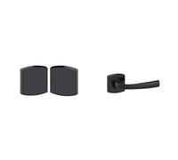 Vachette - Jeu de Rosaces Aveugles MUZE pour Porte de Cuisine, Salon + Poignée de Porte MUZE - Béquille et Rosace Carrée Solidarisées Bec de Cane - Finition Onyx Noir Mat - Garantie 10 Ans