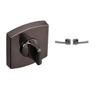 Vachette - Jeu de Rosaces Carrées MUZE/SCULT/ARTIS + Poignée de Porte MUZE Béquille/Rosace Carrée Bec de Cane Zamak + Set de Poignée de Fenêtre MUZE Indexage 90° - Diamant Noir - Garantie 5/10 Ans