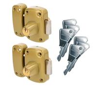 Vachette Lot de 2 Verrous de Porte Cylindre Double Cyclop - Ouverture à clé identique - Verrou xtérieur et intérieur - Cylindre ø 23mm, Longueur 45mm, 5 goupilles - 67603MN/SC - 6 clés