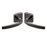 Vachette Poignée de Porte ARTIS - Béquille et Rosace Carrée Solidarisées Bec de Cane - pour Portes Épaisseur 30 à 48mm - en Zamak - Carré 7mm - Sous-Rosace Comprise - Garantie 10 Ans - Diamant Noir